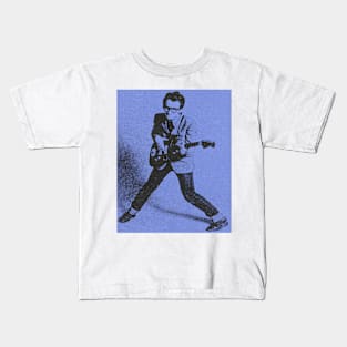 Elvis Vintage Blue Halftone Kids T-Shirt